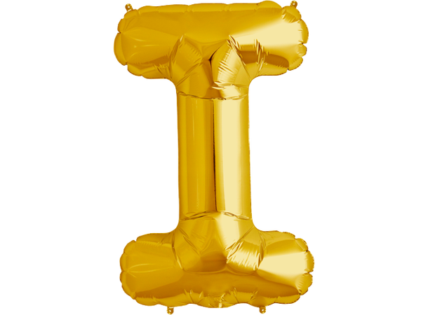 Bokstav I Gold 1 Folieballong - 86cm (34")