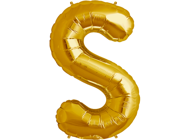 Bokstav S Gold 1 Folieballong - 86cm (34")