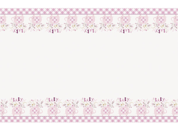 Bordduk - Babyshower - Umbrellaphants Rosa - 137x214cm