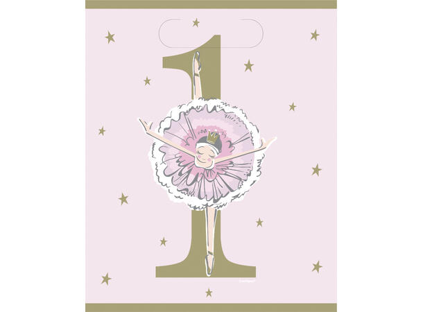 Godteposer - Rosa Ballerina - 1 År 22x18cm - 8pk