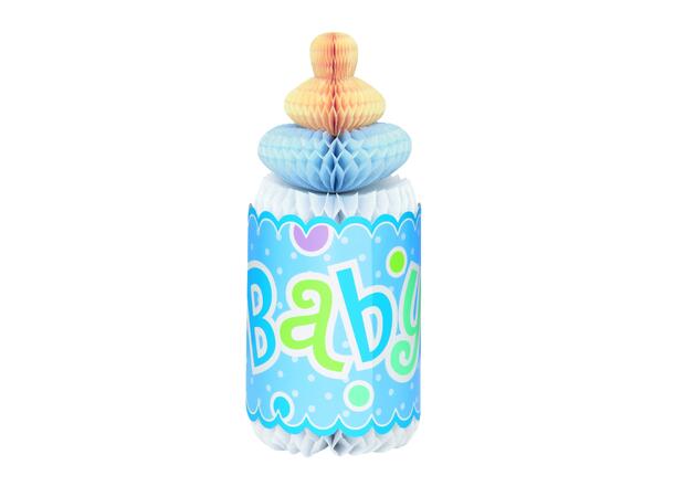 Honeycomb Dekorasjon - Baby Shower Blå Dots - 30cm