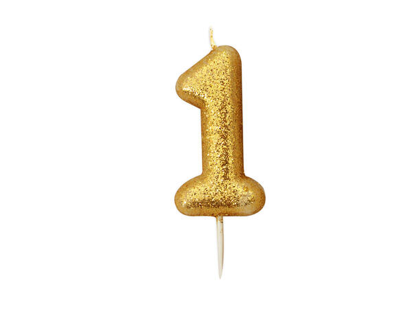 Kakelys - Nummer 1 - Glitter Gull 7cm