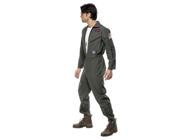 Kostyme - Top Gun Jagerflypilot - Grønn Herre - Medium 
