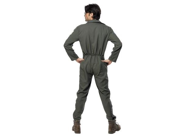 Kostyme - Top Gun Jagerflypilot - Grønn Herre - Medium