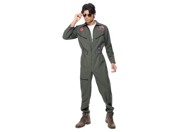 Kostyme - Top Gun Jagerflypilot - Grønn Herre - Medium 