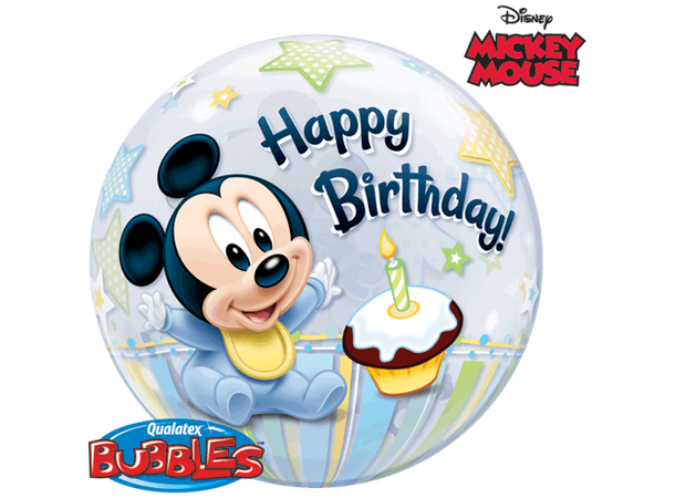 Mickey Mouse 1st Birthday 1 Bubbleballong - 56cm (22")