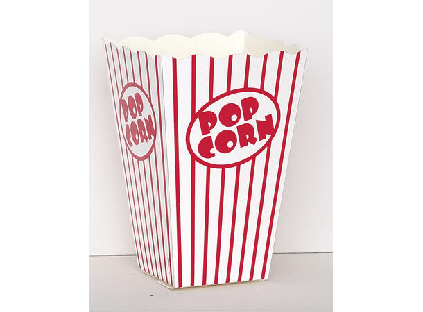 Popcornesker - Striper - Rød & Hvit 16x10x10cm - 10pk