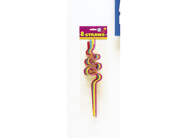 Sugerør - Squiggle - Assortert 8pk