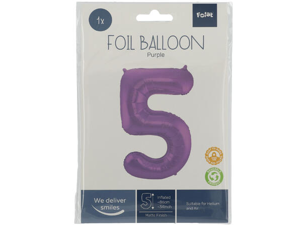 Tallballong Folie - Nummer 5 - Lilla 86cm