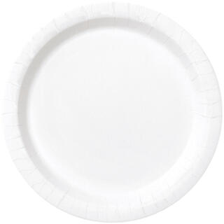 Tallerken Hvit - Plastfri 8 Runde Ensfargede papptallerken - 18cm