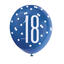 Ballonger - 18-årsdag - Blå & Sølv 30cm - 6pk