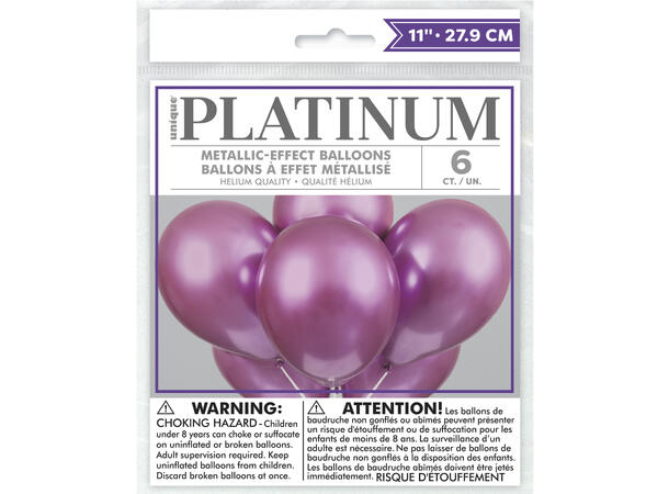 Ballonger - Rosa Metallic 28cm - 6pk 