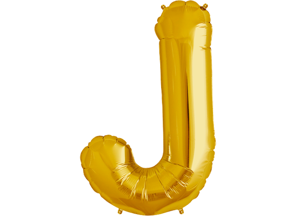Bokstav J Gold 1 Folieballong - 86cm (34")