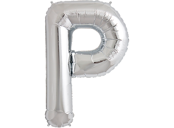Bokstav P Silver 1 Folieballong - 86cm (34")