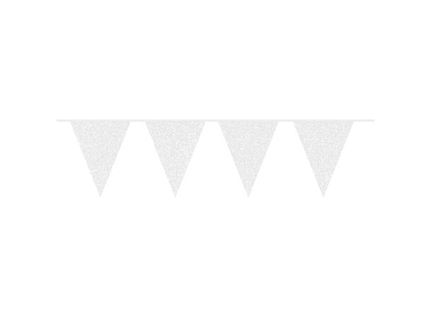 Flaggbanner - Glitter Hvit Iriserende Papp - 6m
