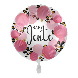 Folieballong - Baby Jente - Rosa Prikker 43cm