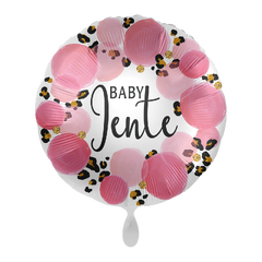 Folieballong - Baby Jente - Rosa Prikker 43cm