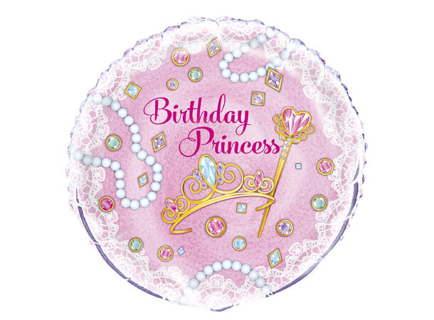 Folieballong - Prinsesse - Rosa 46cm