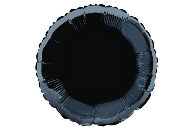 Folieballong - Rund - Sort 46cm 