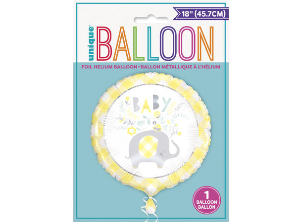 Folieballong - "Baby" - Umbrellaphants Gul - 46cm