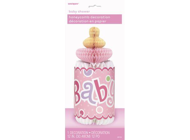 Honeycomb Dekorasjon - Baby Shower Rosa Dots - 30cm