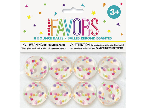 Minileke - Sprettballer - Konfetti 8pk