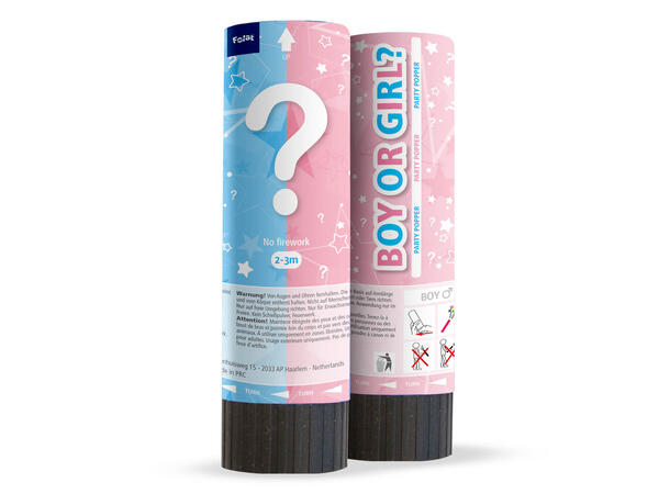 Party Popper Gender Reveal - Gutt Jente 15cm