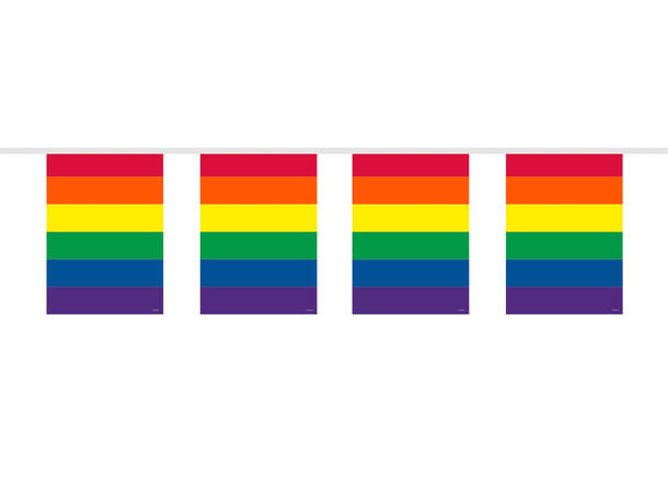 Regnbue Flaggbanner - Pride 1 Flaggbanner i plast - 10m - 29cm høy