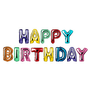 Ballongbanner - Happy Birthday - Regnbue 36cm - 13 Deler