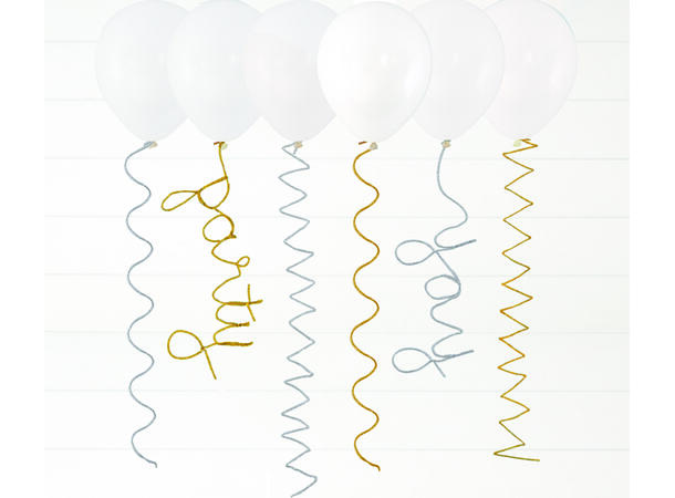 Ballongdekor - Piperensere - Sølv & Gull 80cm - 6pk