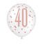 Ballonger - 40 År - Rosegull 30cm - 6pk