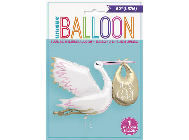 Ballongfigur - "It's a Girl" - Stork 157cm