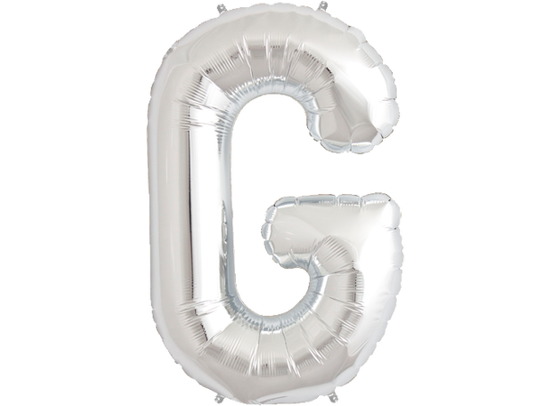 Bokstav G Silver 1 Folieballong - 86cm (34")
