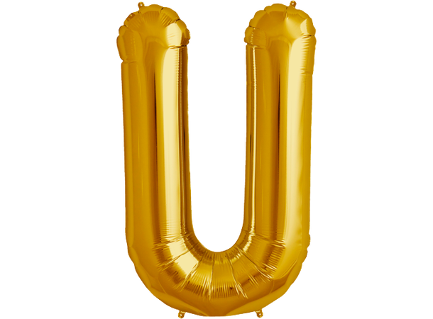 Bokstav U Gold 1 Folieballong - 86cm (34")