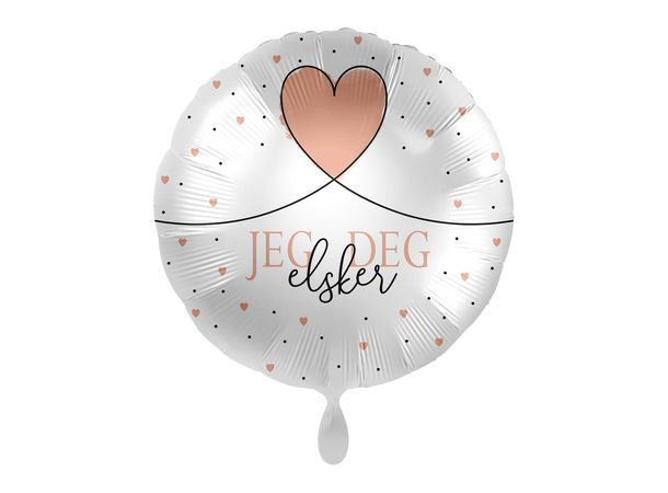 Folieballong - "Jeg Elsker Deg" - Hjerte 43cm