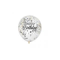 Konfettiballonger - Bursdag - Glitter 30cm - 6pk
