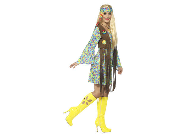 Kostyme - 60-tall Hippie - Flere Farger Dame - Medium