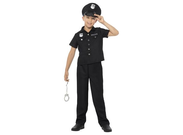 Kostyme - Politi NYPD - Sort Barn - 10-12 År