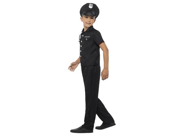 Kostyme - Politi NYPD - Sort Barn - 10-12 År