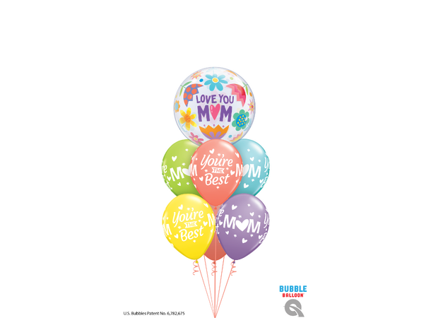 LOVE YOU M(HEART)M FLOWERS 1 Bubbleballong - 56cm (22")