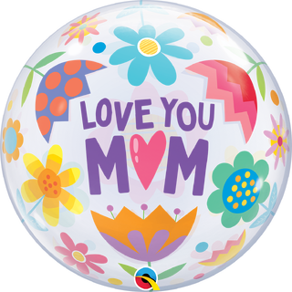 LOVE YOU M(HEART)M FLOWERS 1 Bubbleballong - 56cm (22")