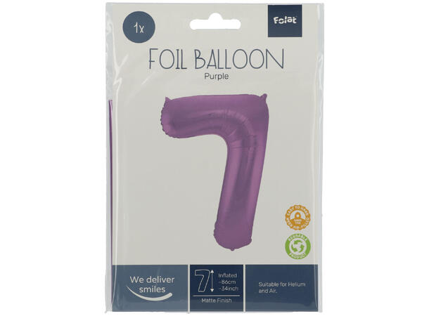 Tallballong Folie - Nummer 7 - Lilla 86cm