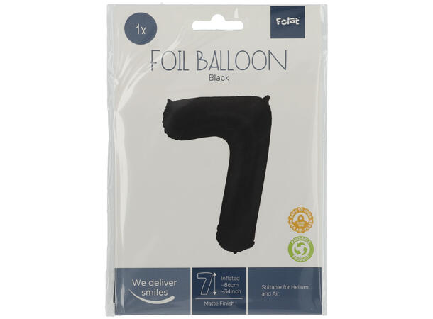Tallballong Folie - Nummer 7 - Sort 86cm