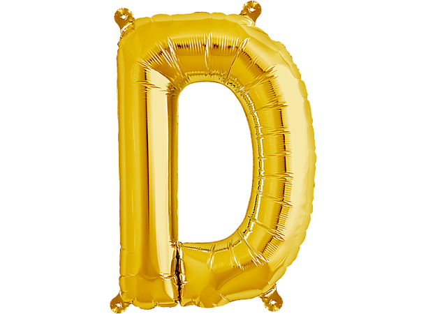 Bokstav D Gold 1 Folieballong - 86cm (34")