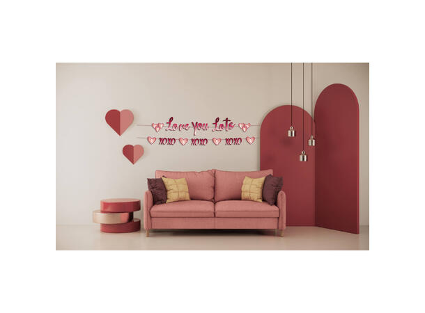Bokstavbanner - "Love you lots" - "XOXO" 2 Bokstavbannere i papir - 2 a 150x14cm 