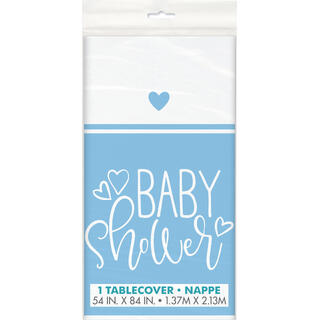Bordduk Plast - Baby Shower Blue Hearts 137x214cm