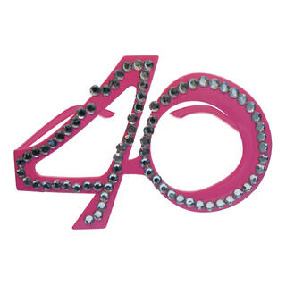 Briller - Diamant - 40-årsdag - Rosa Plast