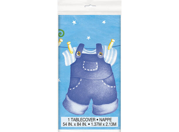 Clothesline Babyshower - Blå 1 Plastikkduk firkantet - 137x214cm