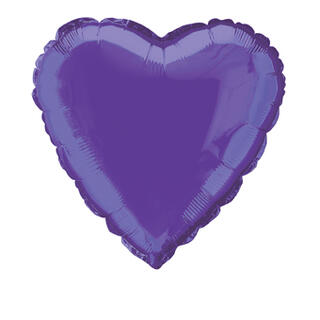 Folieballong - Hjerte - Lilla 46cm