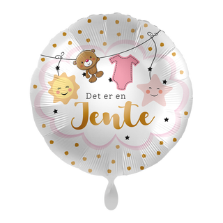 Folieballong - "Det er en Jente" - Sky Rosa - 43cm
